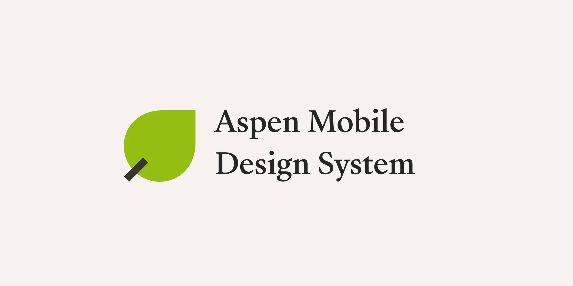The Aspen Mobile Design System file cover: Ancestry's green leaf mark beside the words Aspen Mobile Design System, set on warm paper.