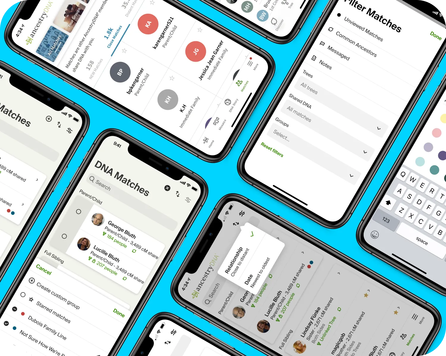 DNA Matches — key screens