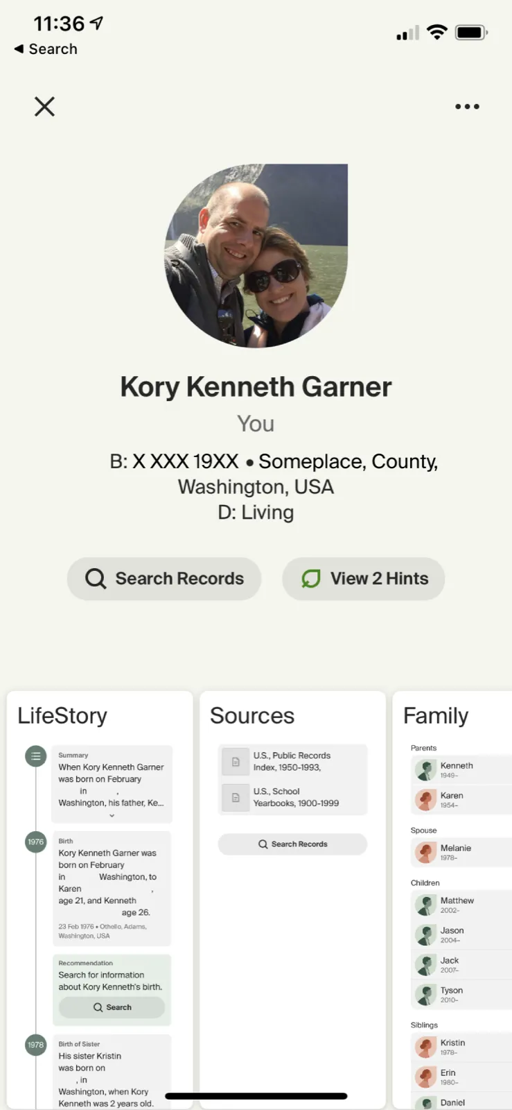 A fuller, editable person page laid out for scanning.
